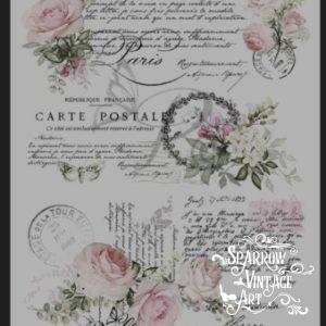 French Postcards - Rub on Image Transfer